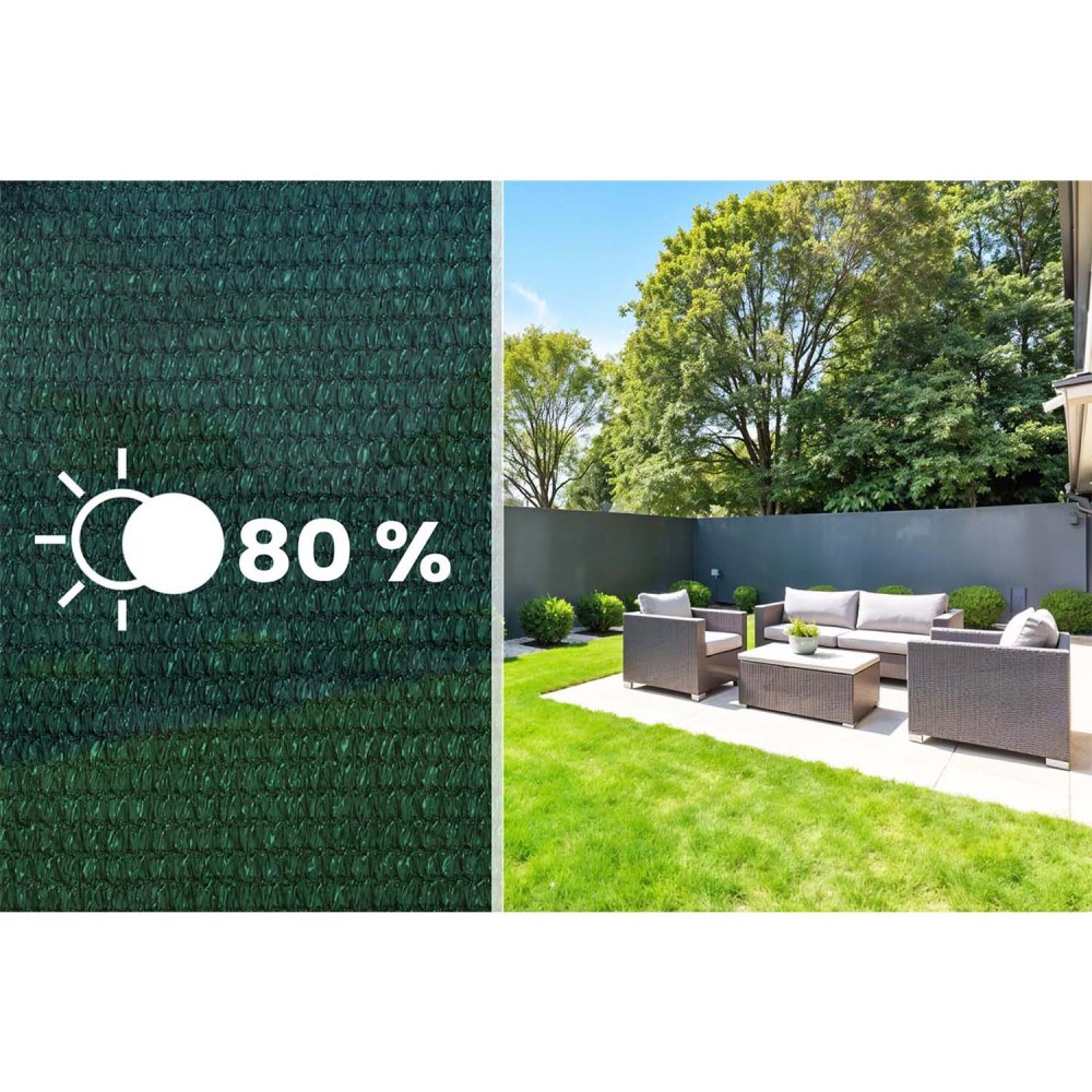 Plonos Shade Net 1.2x50 m 110 g/m² with 50 Green Clips (2)