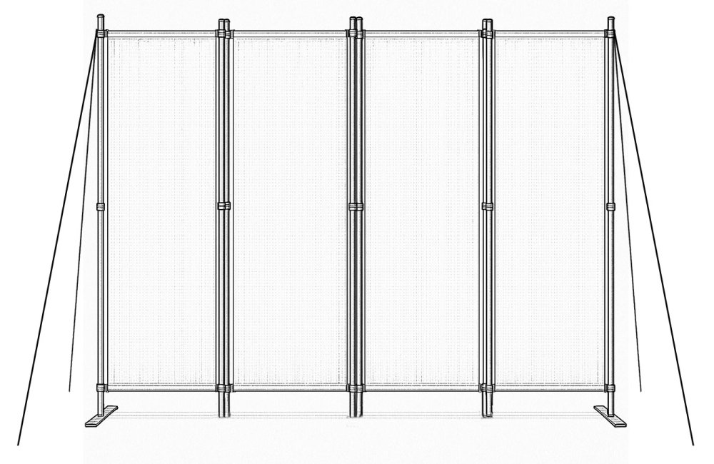 Folding Outdoor Privacy Screen 4 Panel 167x216 cm MultiGarden, beige (1)