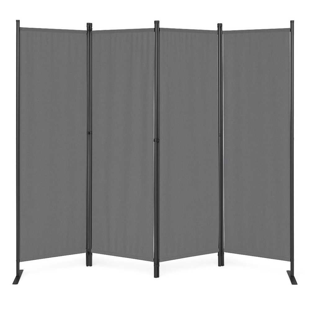 Folding 4-Panel Outdoor Privacy Screen 167x216 cm for Garden & Patio MultiGarden, Grey (0)