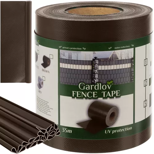 PVC Privacy Screen Strip for Balcony Terrace Garden Fence - 19cm x 35m, Brown