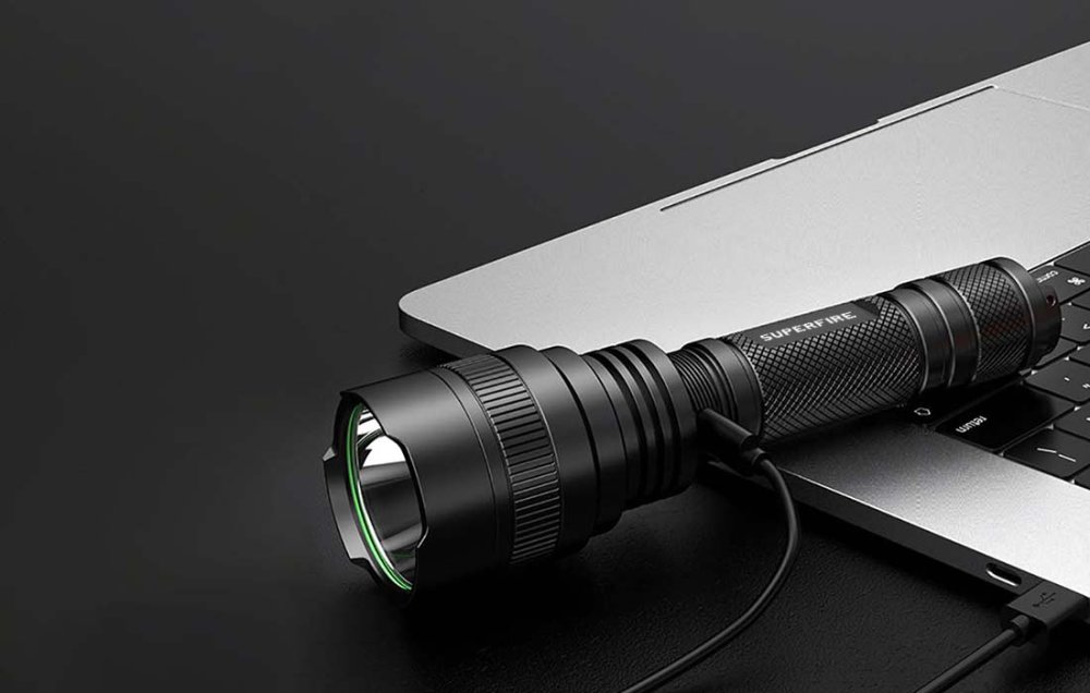 Flashlight Superfire C8-H, 1200lm, USB (6)