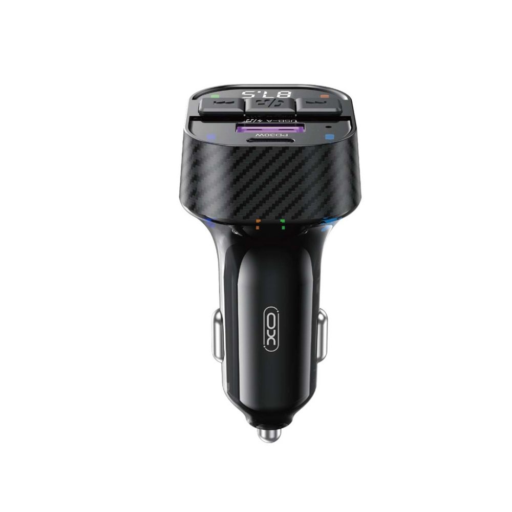 Bluetooth FM Transmitter Car Charger XO BCC17 30W with Cable, black (2)