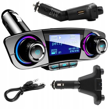 Bluetooth Usb 5.0 Multifunctional Car Charger & Bluetooth Player FM Transmitter
