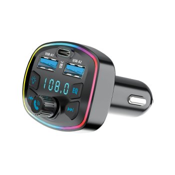 Bluetooth FM Transmitter for Car, Forever TR-360 with 20W USB-C Fast Charging, black