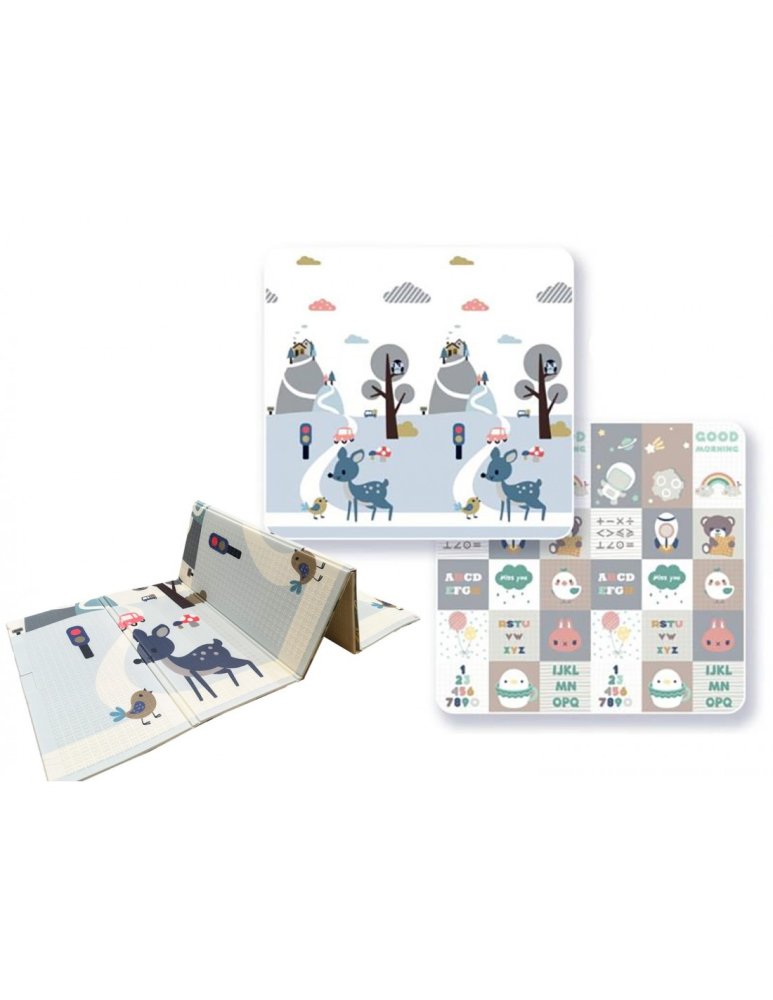 Double-sided Foldable XPE Foam Play Mat Pad Rug for Kids NICEKIDS CITY, 200x180cm (5)