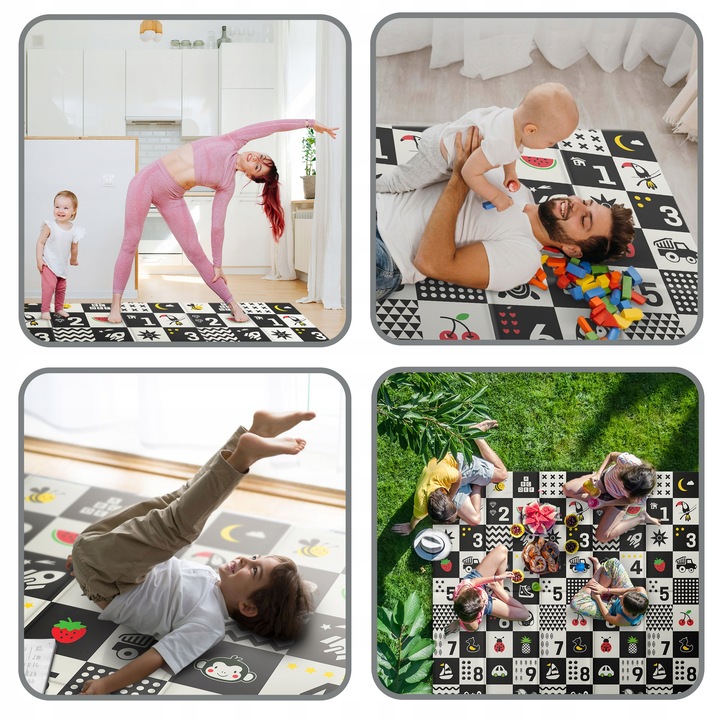 Nukido NK-340 Double-sided Foldable XPE Foam Play Mat Pad Rug for Kids, Ocean-Numbers, 200x180cmx1cm (5)