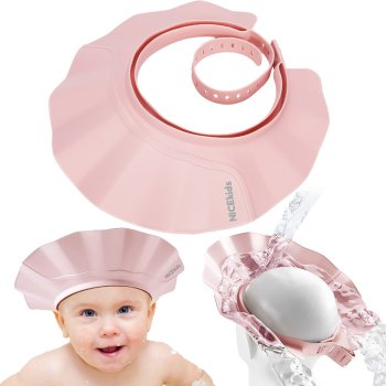 Nicekids Premium Baby Bath Visor Shampoo Shield for Kids, Pink