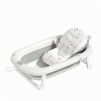 Collapsible Baby Bathtub with Pillow Insert and Thermometer, Gray