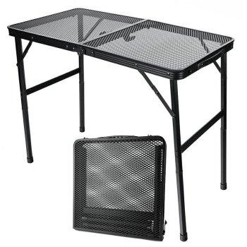 Folding Aluminium Travel Table, Black