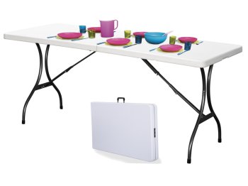 MultiGarden 8 ft Heavy Duty Folding Table 240x70 cm for Catering and Events