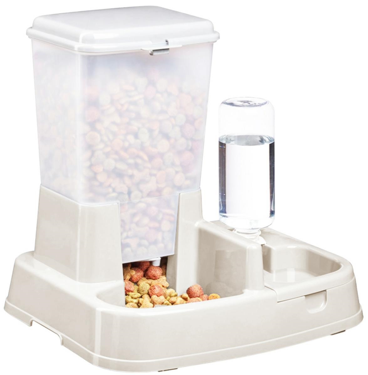 Automatic Food Dispenser Bowl Container-Dispenser for Dogs Cats 5L, Beige