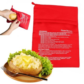 Microwave Quick Potato Baking Bag Sleeve, 26 x 19 cm, Reusable