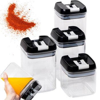 Airtight Food Storage Containers for Kitchen & Pantry, Set of 4