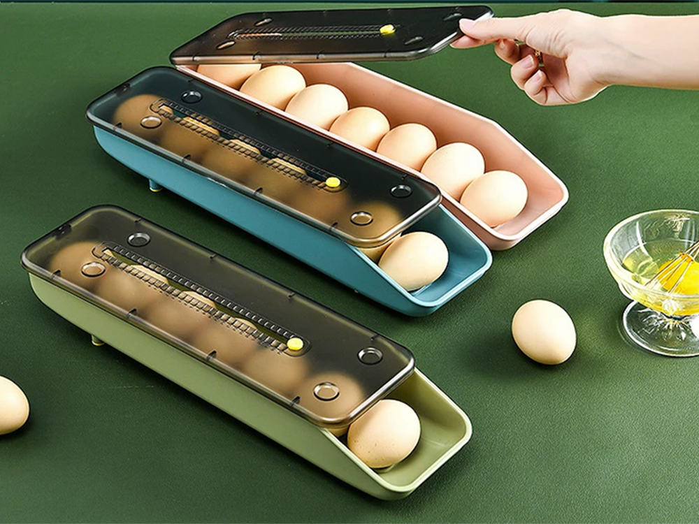 Egg Container Fridge Organizer with Date Slider, 7 pcs (0)