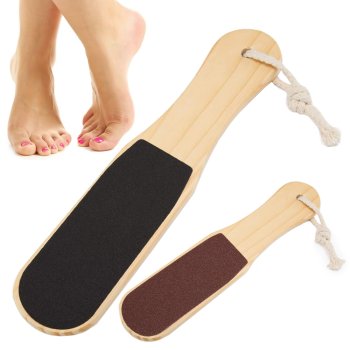 Wooden Double Sided Foot Exfoliator Foot File Scraper Scrubber