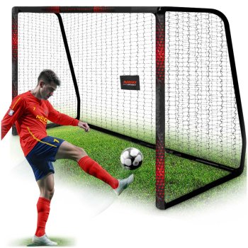 Neo-Sport Soccer Goal 300x200x120 cm NS-473 Black-Red Durable & Portable