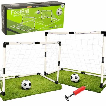 Kids Football Goal Set 2 Pack with Balls & Pump, 95 x 70 cm
