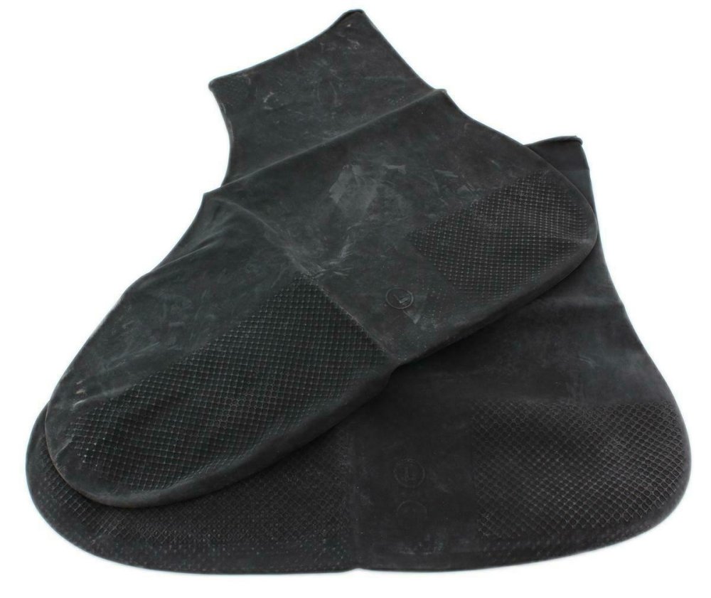 Waterproof Rain Shoes Boots Covers, L Size 41-45, Black (0)