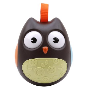 Kid's Educational Sensory Tumbler Toy Roly-poly Rattle "Owl", Black