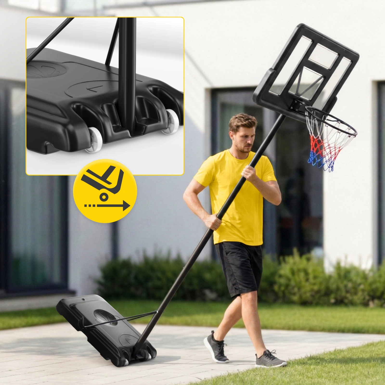 SHOOTER FALCON Adjustable Portable Basketball Hoop, Full Size (1)