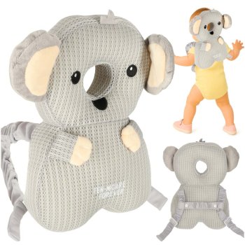 Toddler Head Protection Backpack Pillow for Learning to Walk, Koala, white, grey