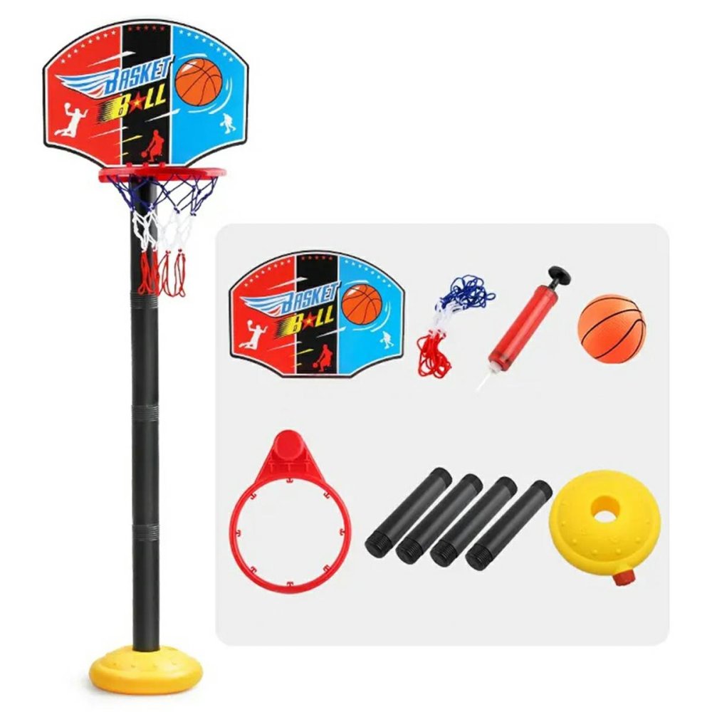 Mini Basketball Set with Adjustable Stand, Ball and Pump, Colorful (3)
