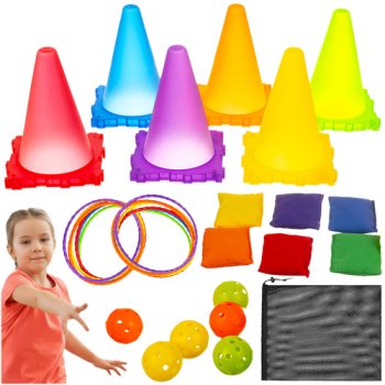 Kruzzel 3-in-1 Ring Toss and Bean Bag Toss Game Set for Kids 26514