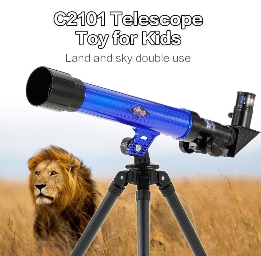 Educational Children's Telescope with Interchangeable Objectives of Different Magnifications (20x, 30x, 40x) and... (4)
