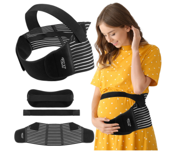 4FIZJO Elastic Maternity Support Belt, Prenatal Belly Band, Pregnancy Bandage, Size L