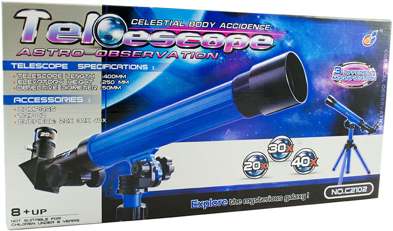 Educational Children's Telescope with Interchangeable Objectives of Different Magnifications (20x, 30x, 40x) and... (6)