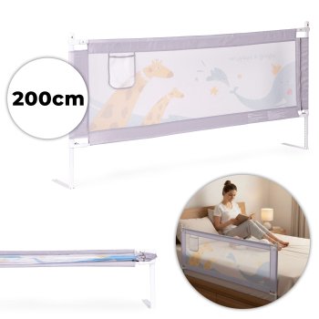 ECOTOYS Toddler Bed Rail Guard 200 cm, Safety Barrier for Kids Co-Sleeping