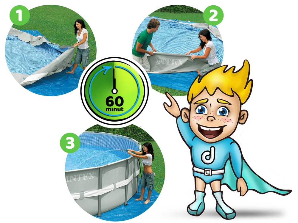 Intex 26732 Prism Frame Above Ground Pool 549 x 122 cm, 6-in-1 Set (3)