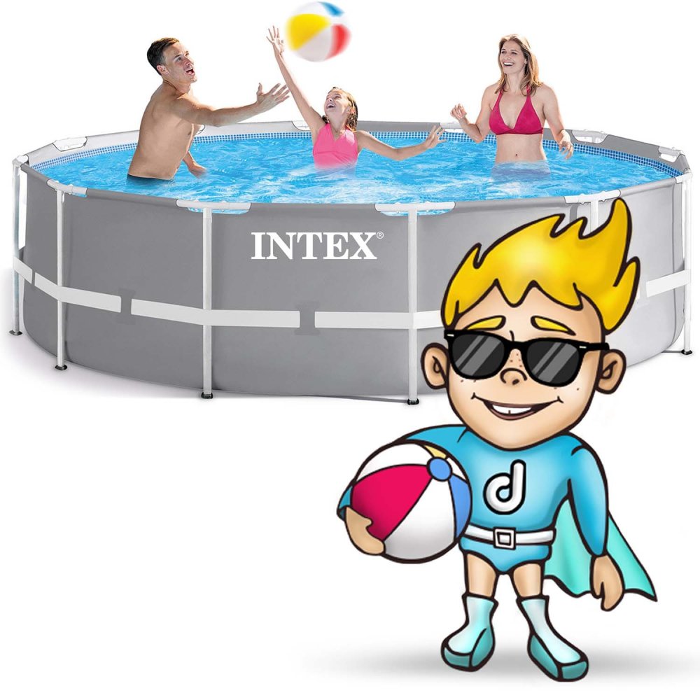 Intex 26716 Metal Frame Pool Set 366 x 99 cm, 17-in-1, Grey (2)