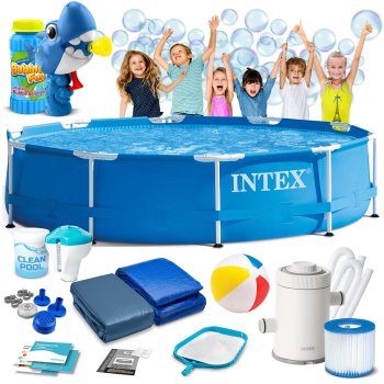 Intex 28202 Frame Pool Set 305 x 76 cm with Filter Pump, 15-in-1