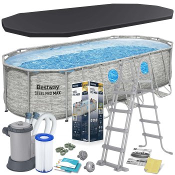Bestway Power Steel Frame Pool Set 549 x 274 x 122 cm 12-in-1 56716N