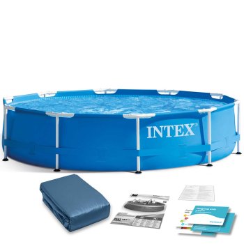 INTEX 28200 Metal Frame Pool, 305 x 76 cm, 6-in-1 Set