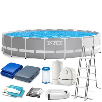 Intex 26756 Above Ground Frame Pool Set 610 x 132 cm, 12-in-1 with Filter Pump
