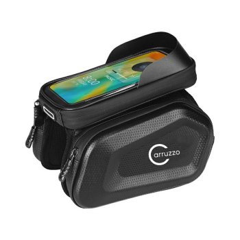 Carruzzo Waterproof Double Bike Frame Bag with Phone Holder
