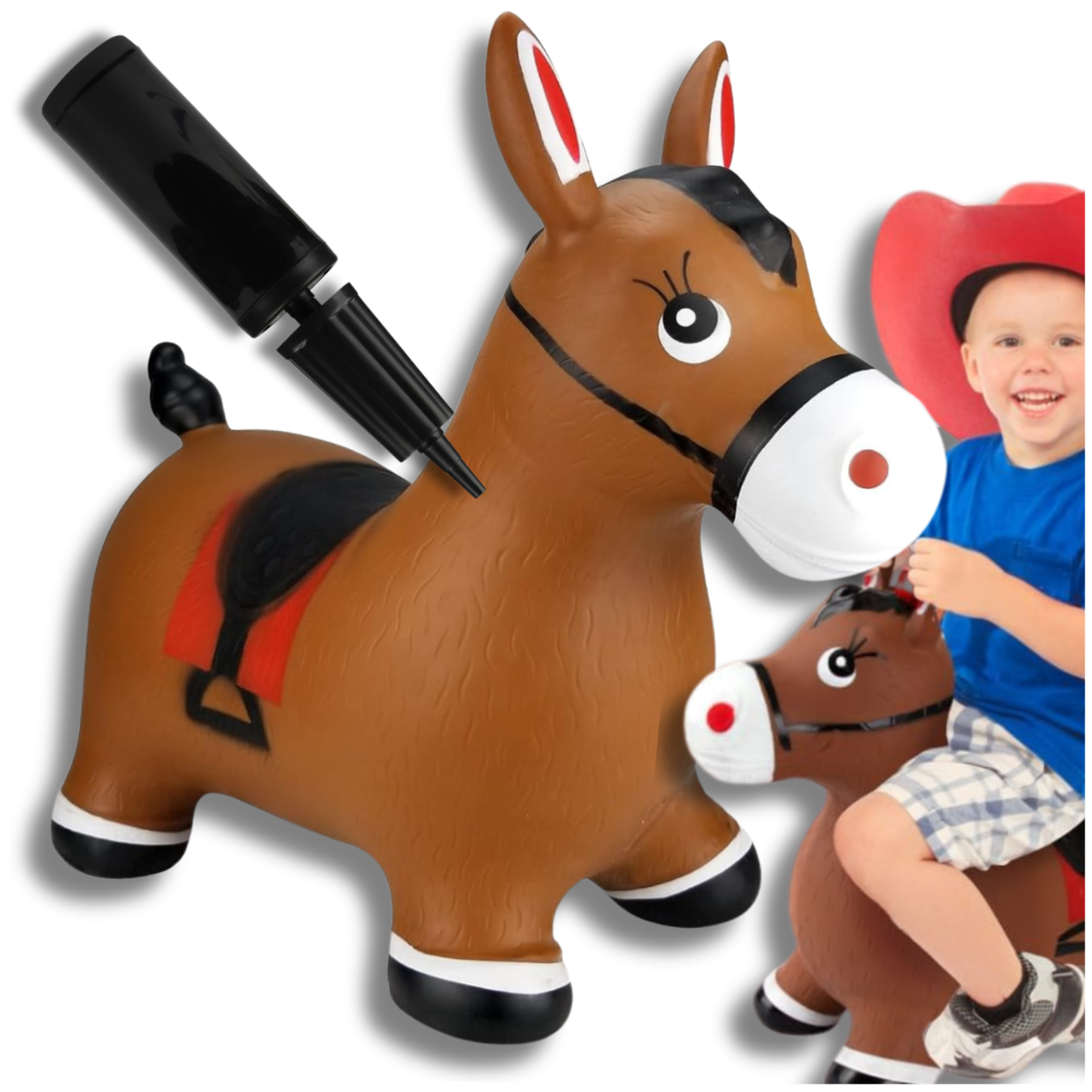 Kids Rubber Bouncing Jumping Inflatable Toy Donkey (with a pump)