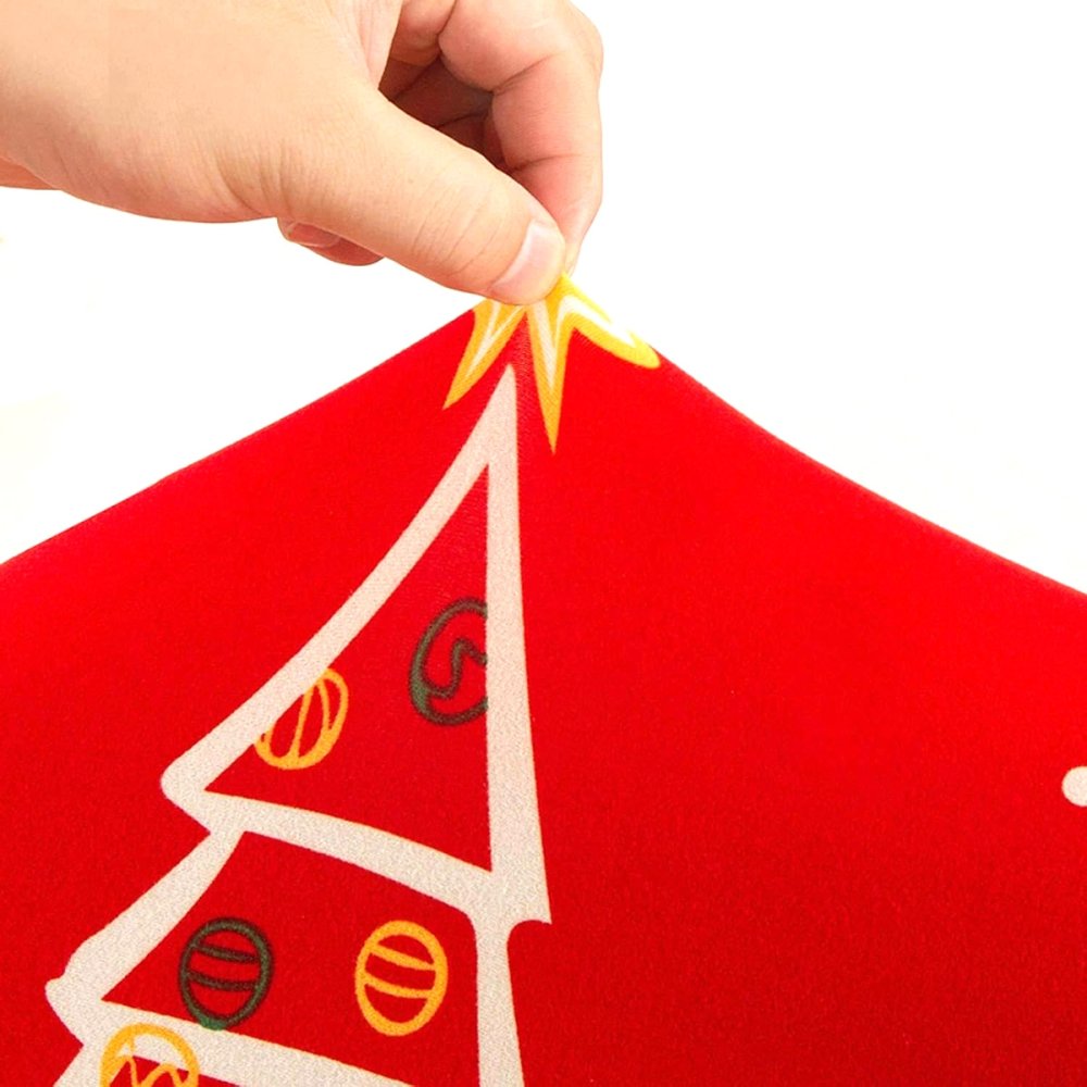 Stretch Christmas Dining Chair Cover with Tree Pattern, Red (0)