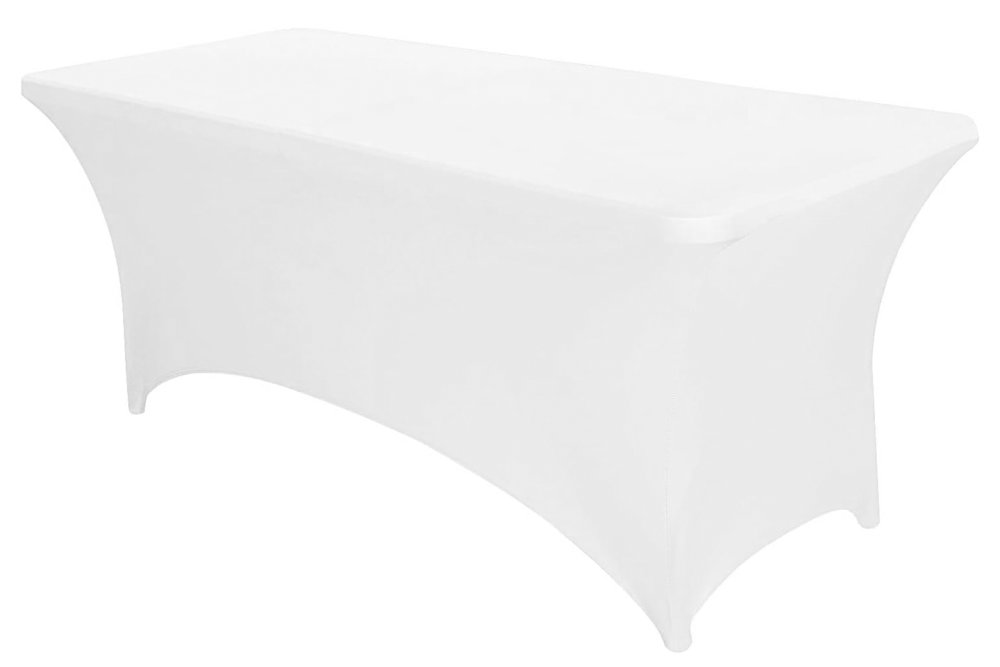 MultiGarden 8FT Stretch Spandex Table Cover for 240 cm Catering Table, White (1)