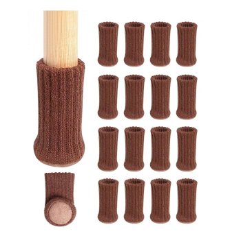Furniture leg caps 16pcs brown