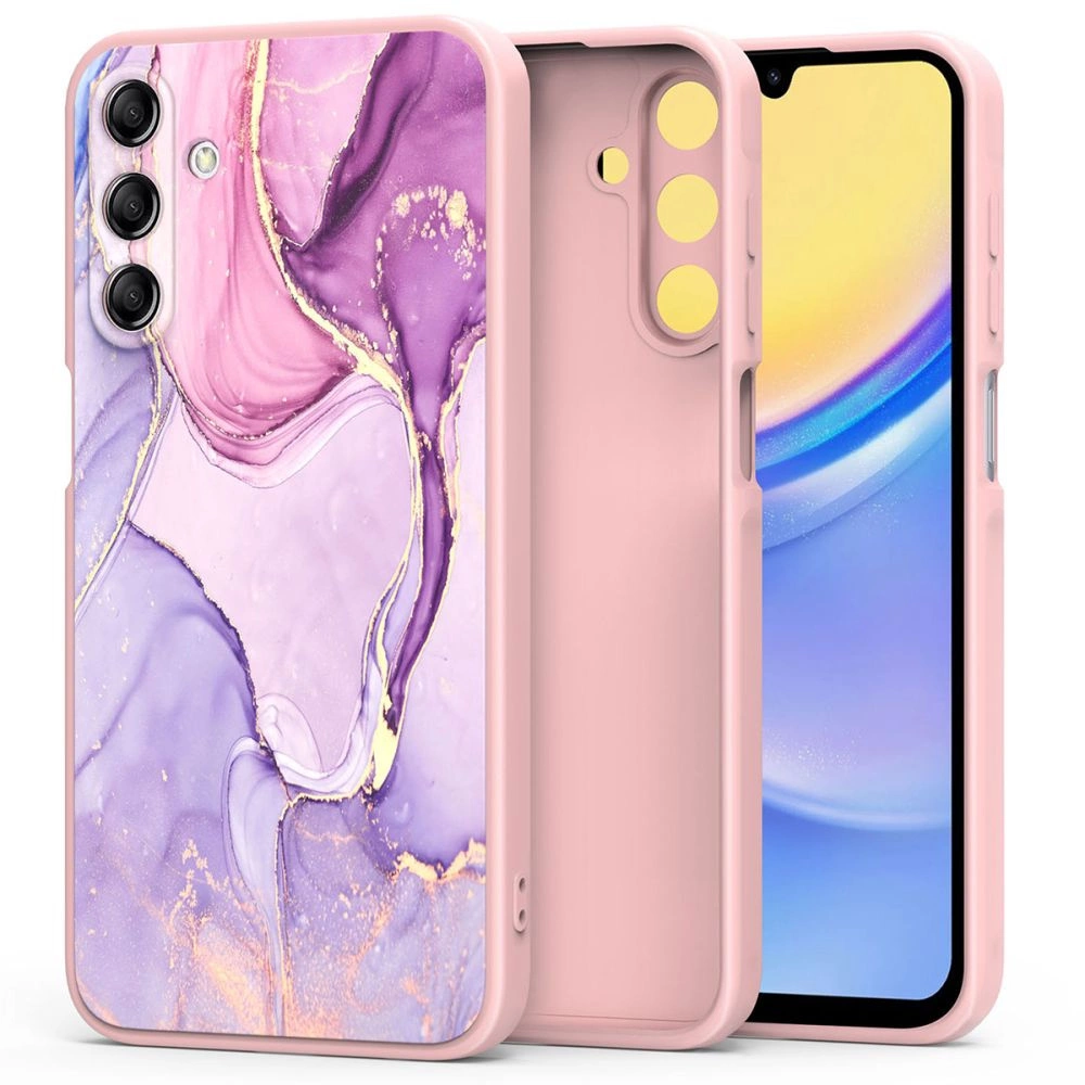 Samsung Galaxy A15 ( SM-A156, SM-A155 ) Tech-Protect Mood Case Cover, Pink Marble