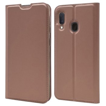 Samsung Galaxy A20e (SM-A202F) Magnetic Leather Case Cover Card Holder, Rose