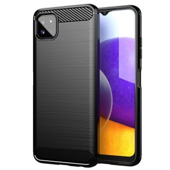 Samsung Galaxy A22 5G (SM-A226B) Carbon Flexible Cover TPU Case, Black
