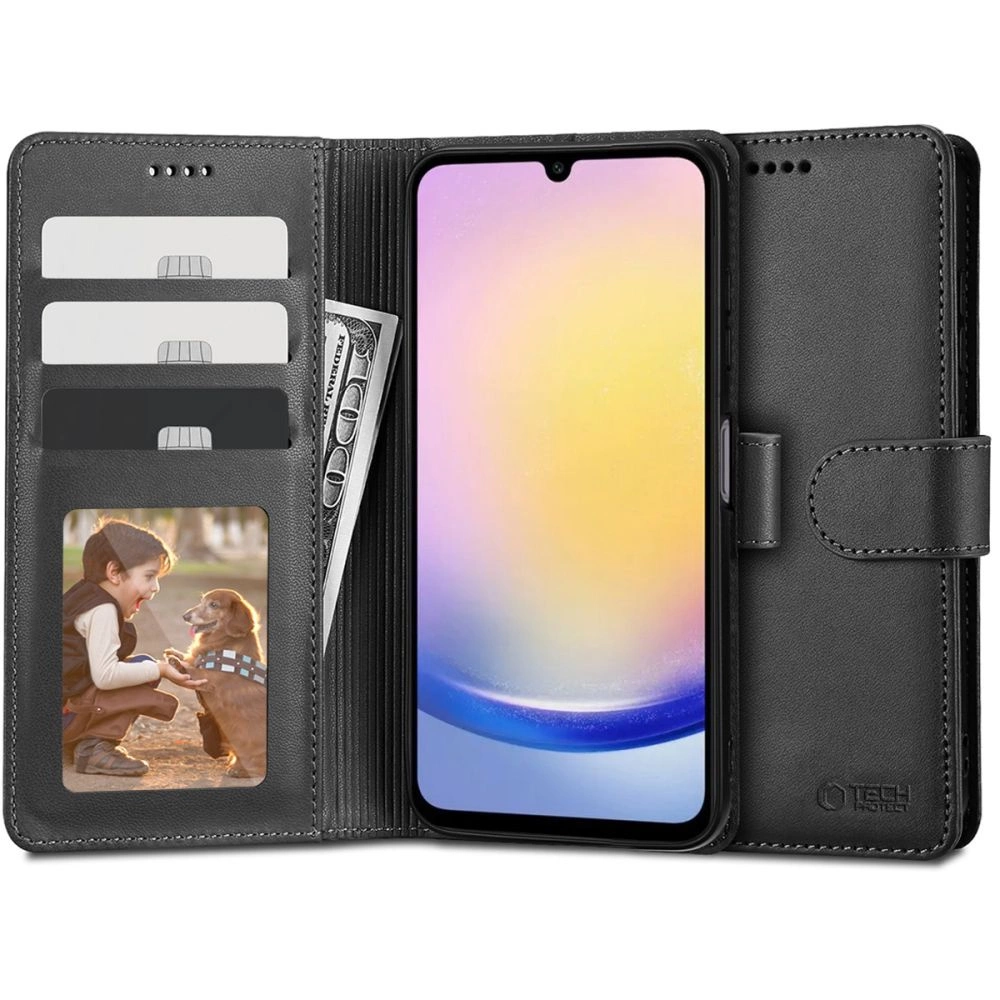Samsung Galaxy A25 5G (A256E) Tech-Protect Wallet Book Case Cover, Black