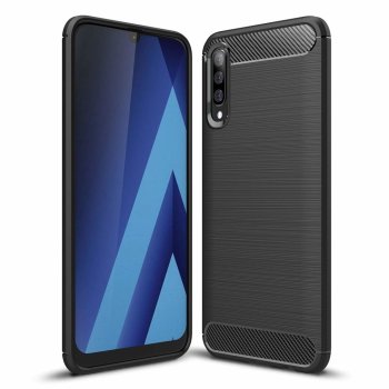 Samsung Galaxy A70 (SM-A705F) Carbon Fiber TPU Case - Black