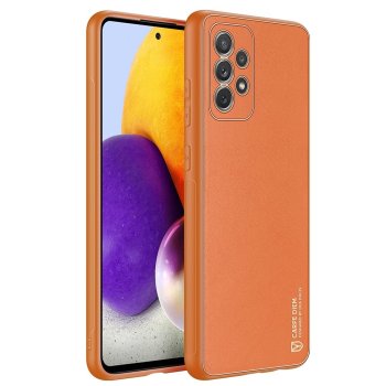 Samsung Galaxy A72 (SM-A725F/DS) Dux Ducis Yolo Elegant Case Cover Soft TPU and PU Leather, Orange
