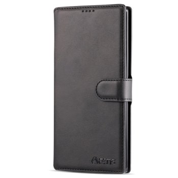 Samsung Galaxy Note 10 Plus (SM-N975F) AZNS Leather Stand Case Cover with Card Slots, Black