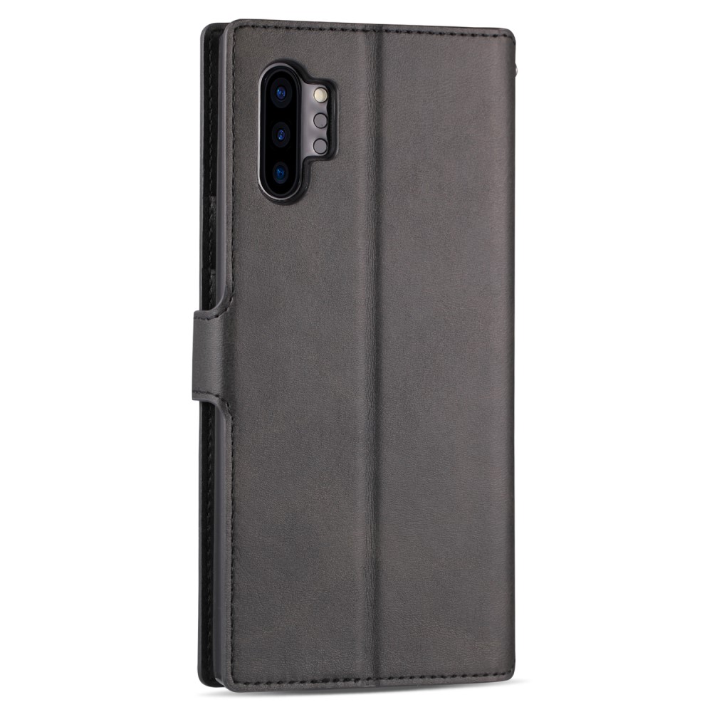 Samsung Galaxy Note 10 Plus (SM-N975F) AZNS Leather Stand Case Cover with Card Slots, Black (0)